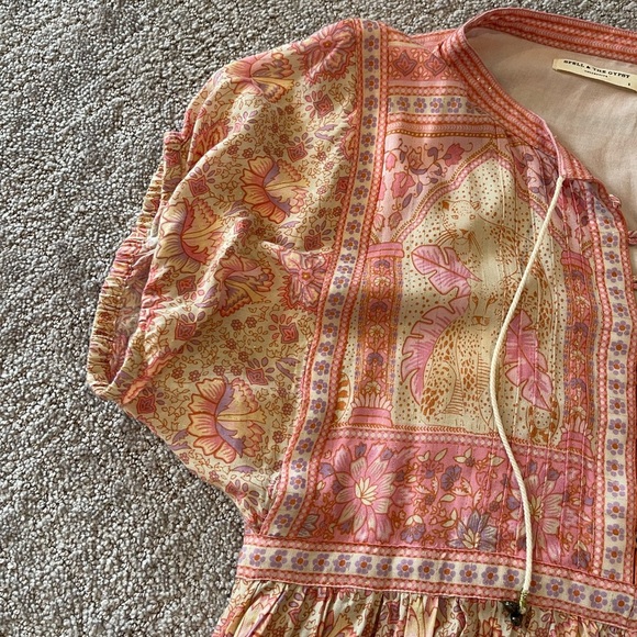 Spell & The Gypsy Collective Poinciana Romper, Pink Floral, Short Sleeve, S - Picture 14 of 16